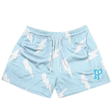 IP Lightning Bolt Print Mesh Shorts
