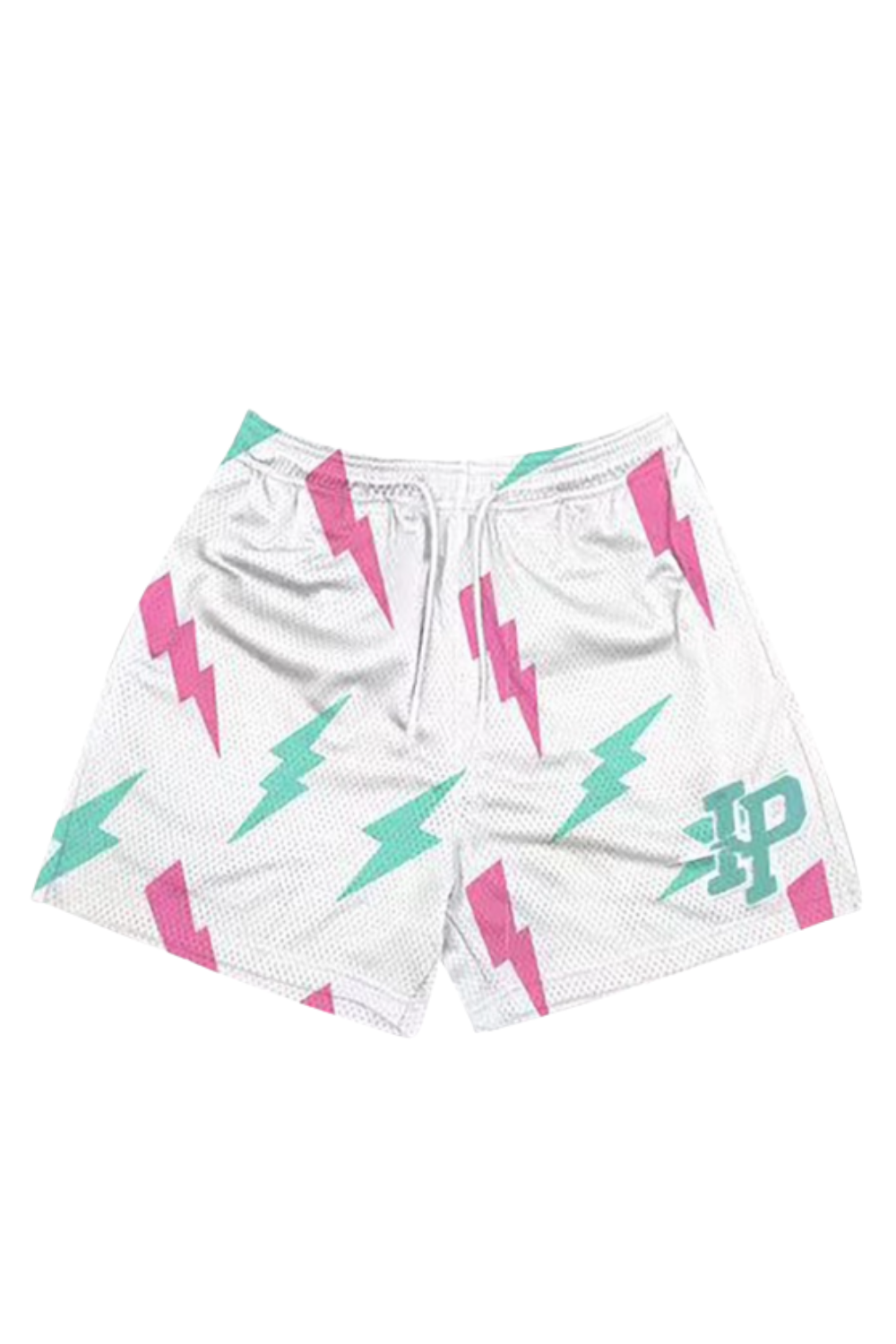 IP Lightning Bolt Print Mesh Shorts