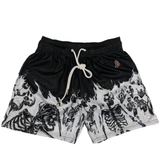 Reaper's Call Skeleton Black Mesh Shorts